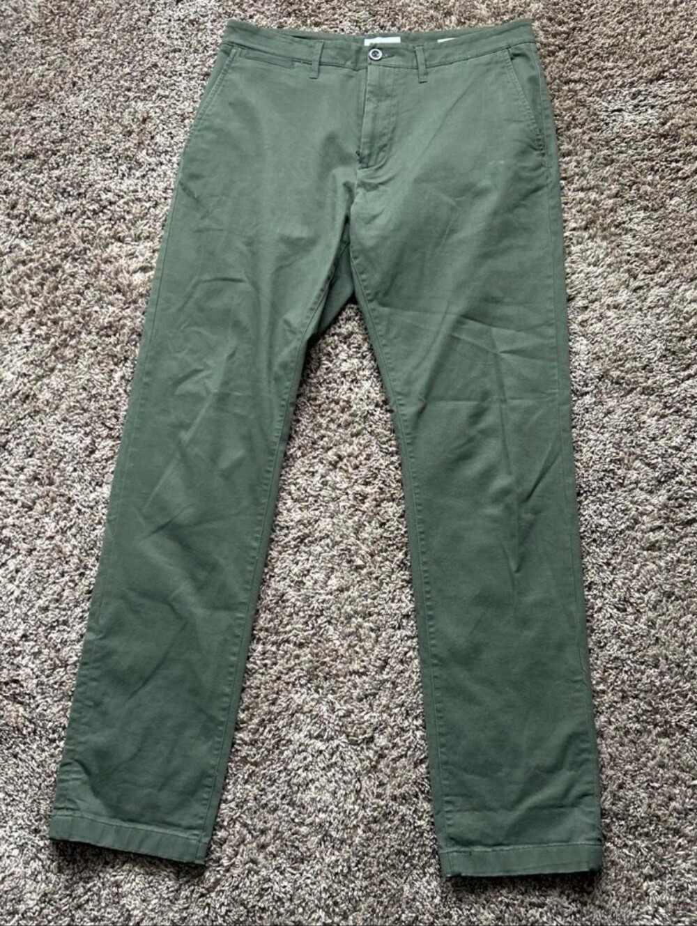 Men's Olive Green Straight Fit Chino Pants